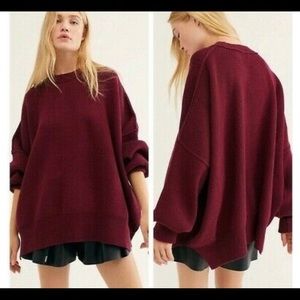 Burgundy free people easy street tunic